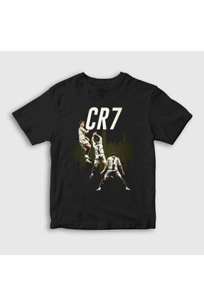 Unisex Çocuk Siyah Celebration Futbol Cr7 Cristiano Ronaldo T-shirt 319819tt
