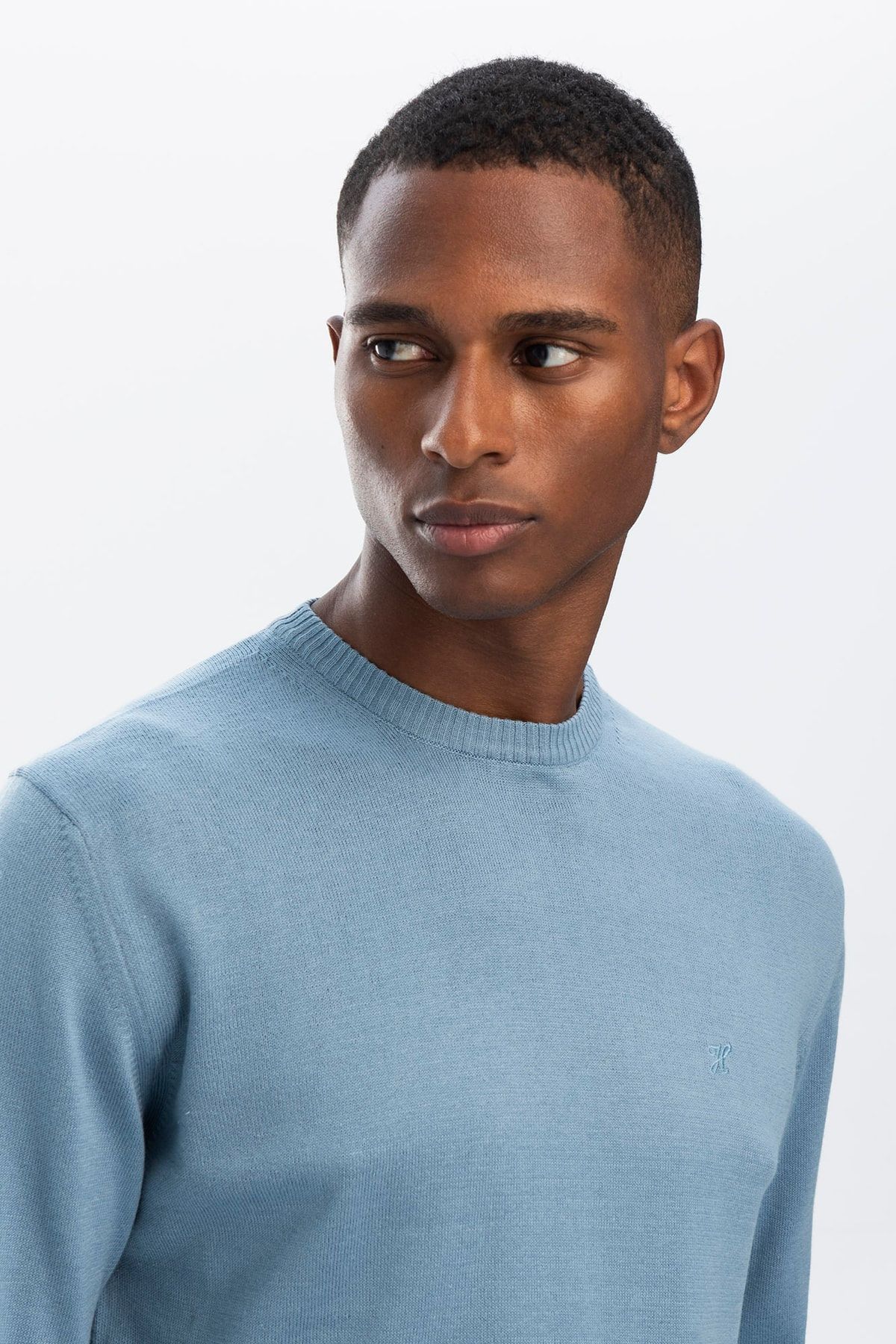 Hateko Baby Boy Blue Cotton Crew Neck Knitwear Sweater Trendyol