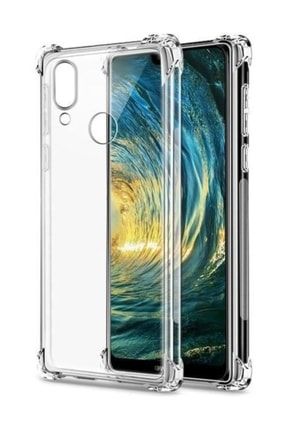 Huawei Psmart 2019 Köşe Korumalı Şeffaf Silikon Darbe Emici Telefon Kılıfı +2 Adet Ekran Koruyucu psmart19antshock-101