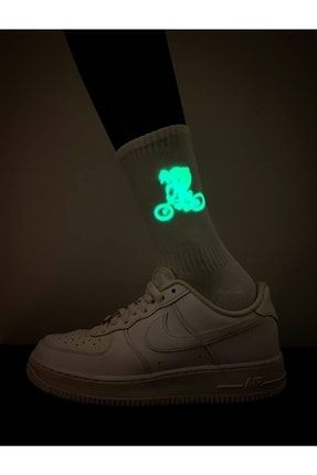 Uk Socks Unisex Fosforlu Çorap UK Socks Bisiklet Desenli Fosforlu Çorap