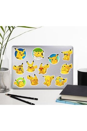Pikachu Çizgi Film Laptop Notebook Tablet Etiket Sticker Set P2 HDSTCKR-441