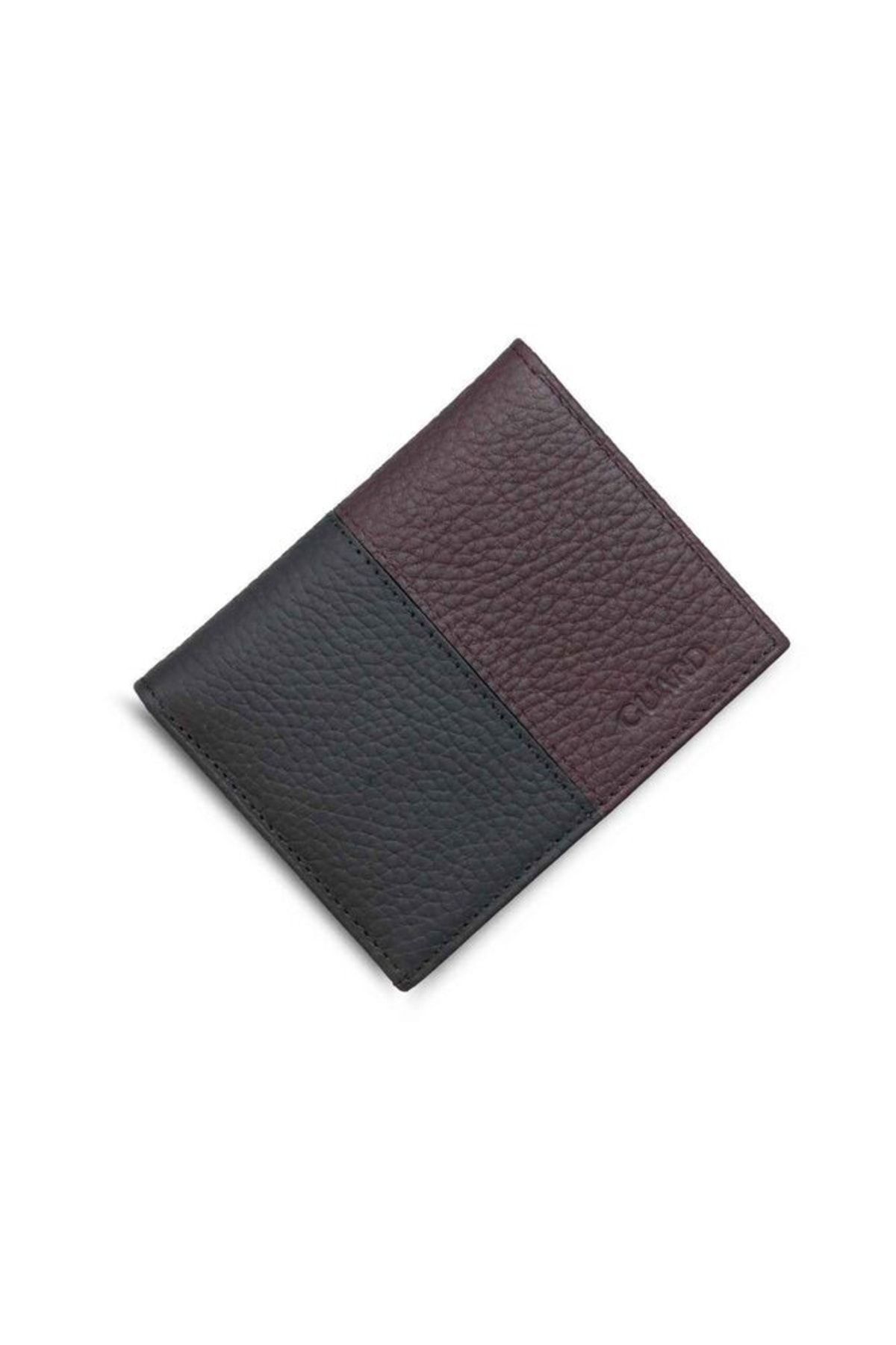 GUARD-Men's Leather Wallet - Hgüneyli Matte, Claret Red/Black 1