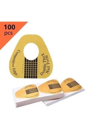 100 Lü Gold Protez Tırnak Şablon Alt Form GOLD100