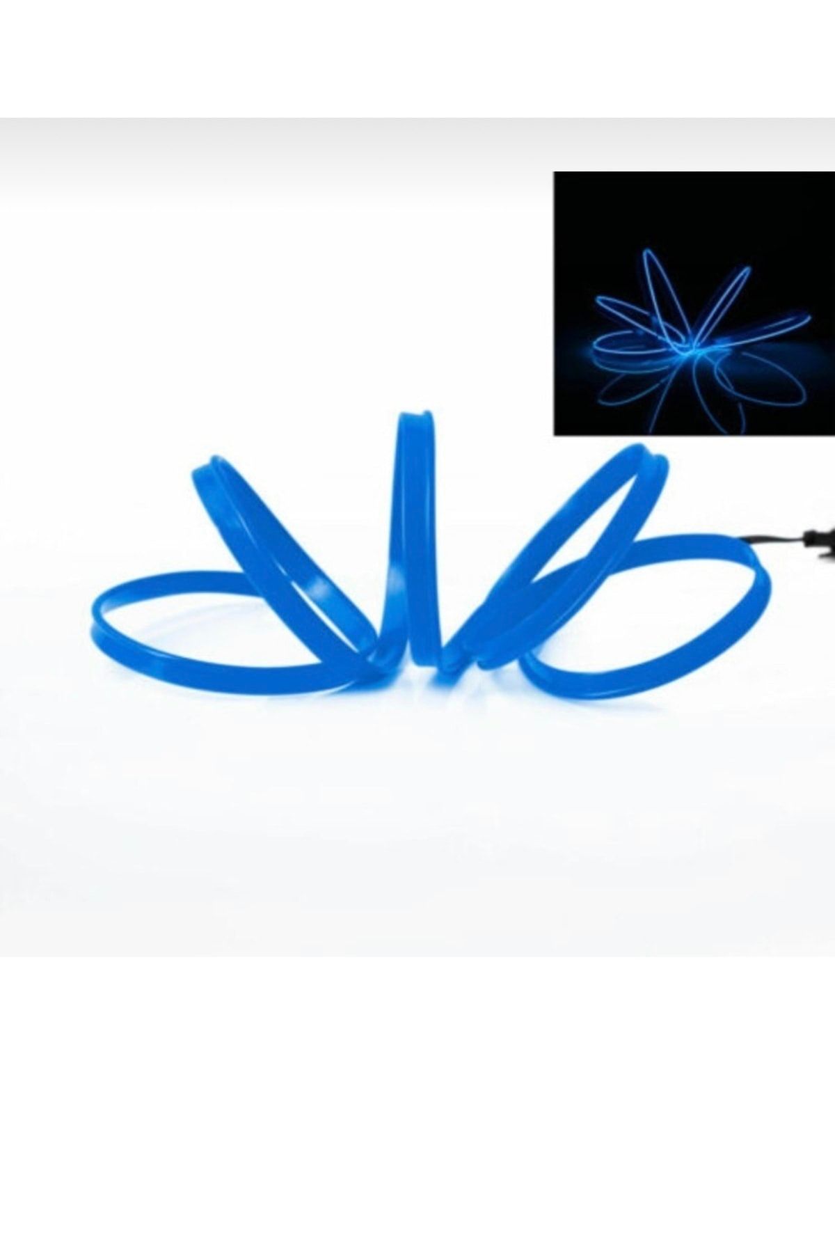 FV-TUNİNG-In-Car Neon LED Blue Rope Led Torpedo LED 1 Meter with Cigarette Lighter Socket 3