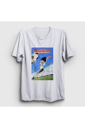 Unisex Beyaz Shoot Futbol Anime Kaptan Captain Tsubasa T-shirt 326793tt