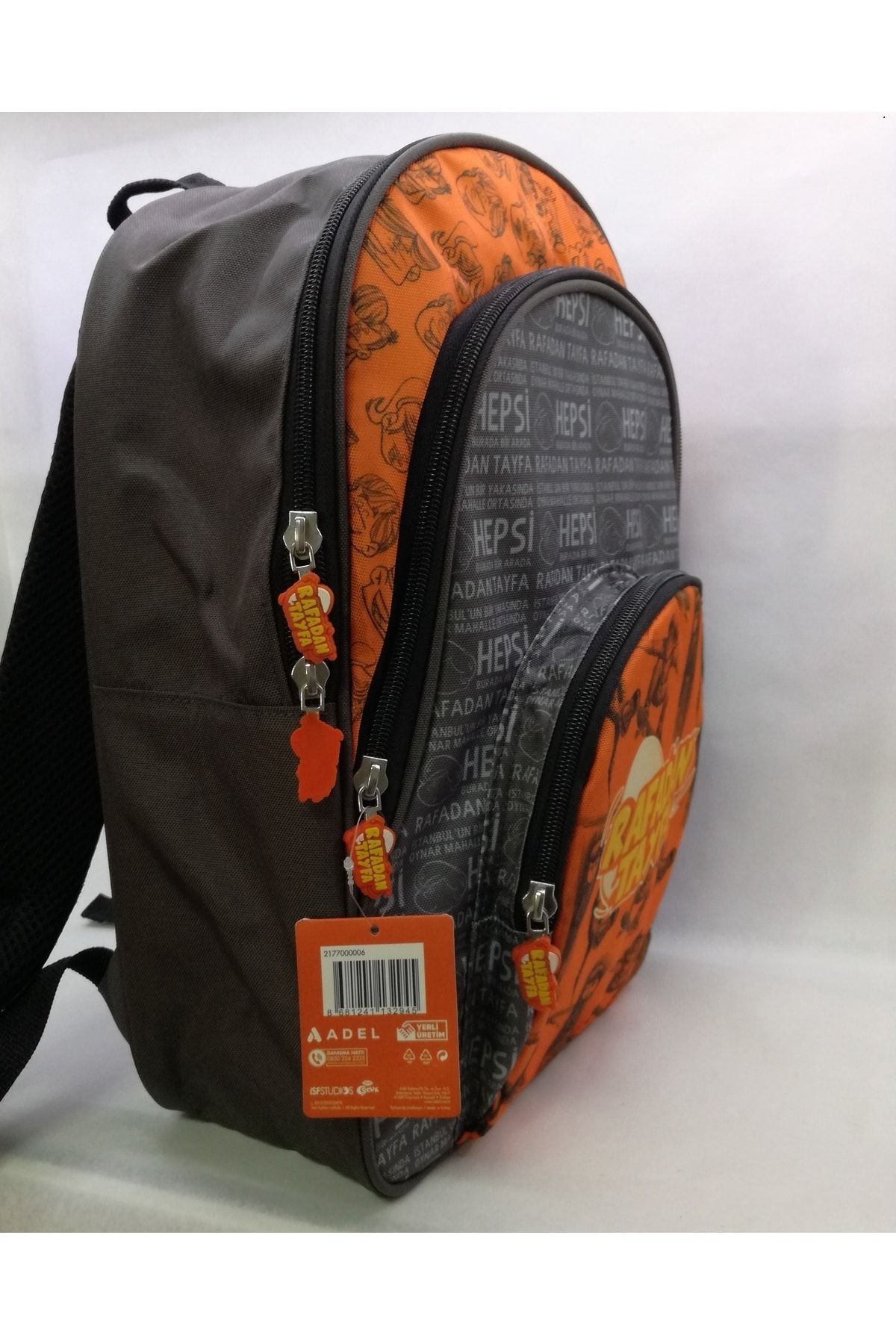 Rafadan Tayfa-Adel Gray Orange School Bag 6