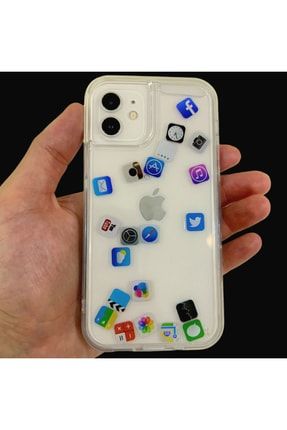 Iphone Xr Sulu & Sosyal Medya Logolu (facebook,instagram, Twitter) Silikon Kılıf APPWTR1004