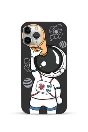Iphone 11 Promax Lansman Kamera Açık Içi Kadife Yumuşak Baskılı Silikon Telefon Kılıfı Astronot dong183