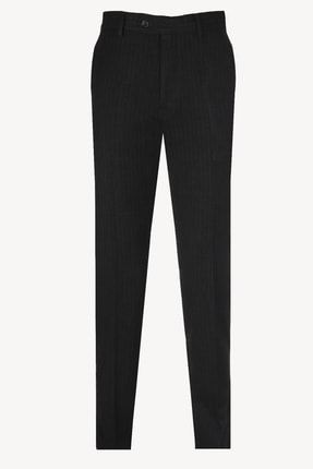 Erkek Siyah Çizgili Flanel Regular Fit Kumaş Pantolon M261120K004_101