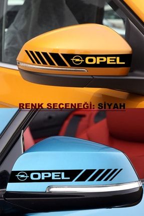 Opel Yan Ayna Şerit Sticker 2'li Set 20,5 X 2,5 Cm - Otomobil Sticker Opel Su Geçirmez- Yerli Üretim