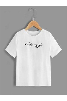 Çocuk Unisex Oversize Beyaz Michelangelo Baskılı T-shirt michelangelo-