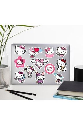 Hello Kitty Çizgi Film Laptop Notebook Tablet Etiket Sticker Set P2 HDSTCKR-2521