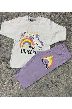 Zizy Baby Unicorn Desenli Kız Çocuk Pijama Takımı PTY0090216607