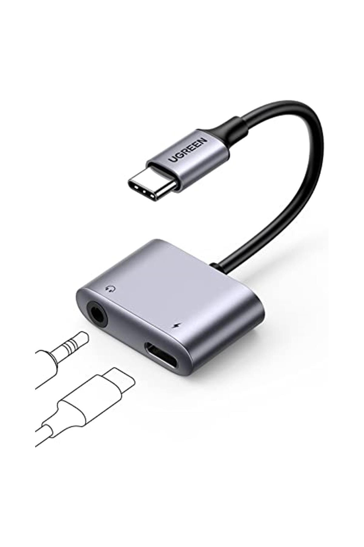 Usb C - 3.5mm Kulaklık Jakı Ses Adaptörü Ve Şarj Cihazı Dac Tip C - Aux Kulaklık Ayırıcı Ip