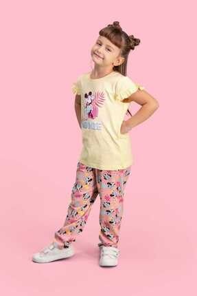 Kız Çocuk Sarı Lisanslı Limon Pijama Takımı D4108-C