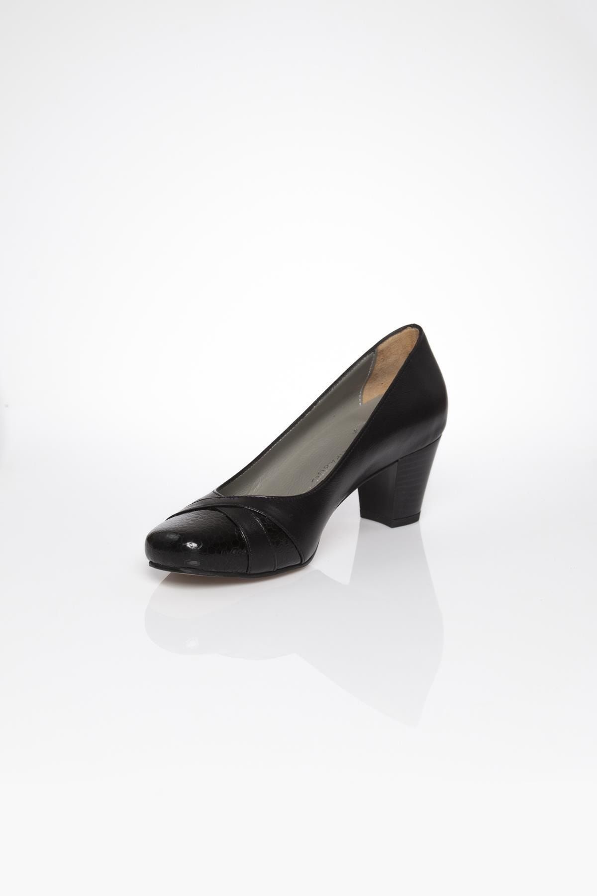Deripabuc - Anatomik-Genuine Leather Black Women's Heeled Leather Shoes Shn-5152 5
