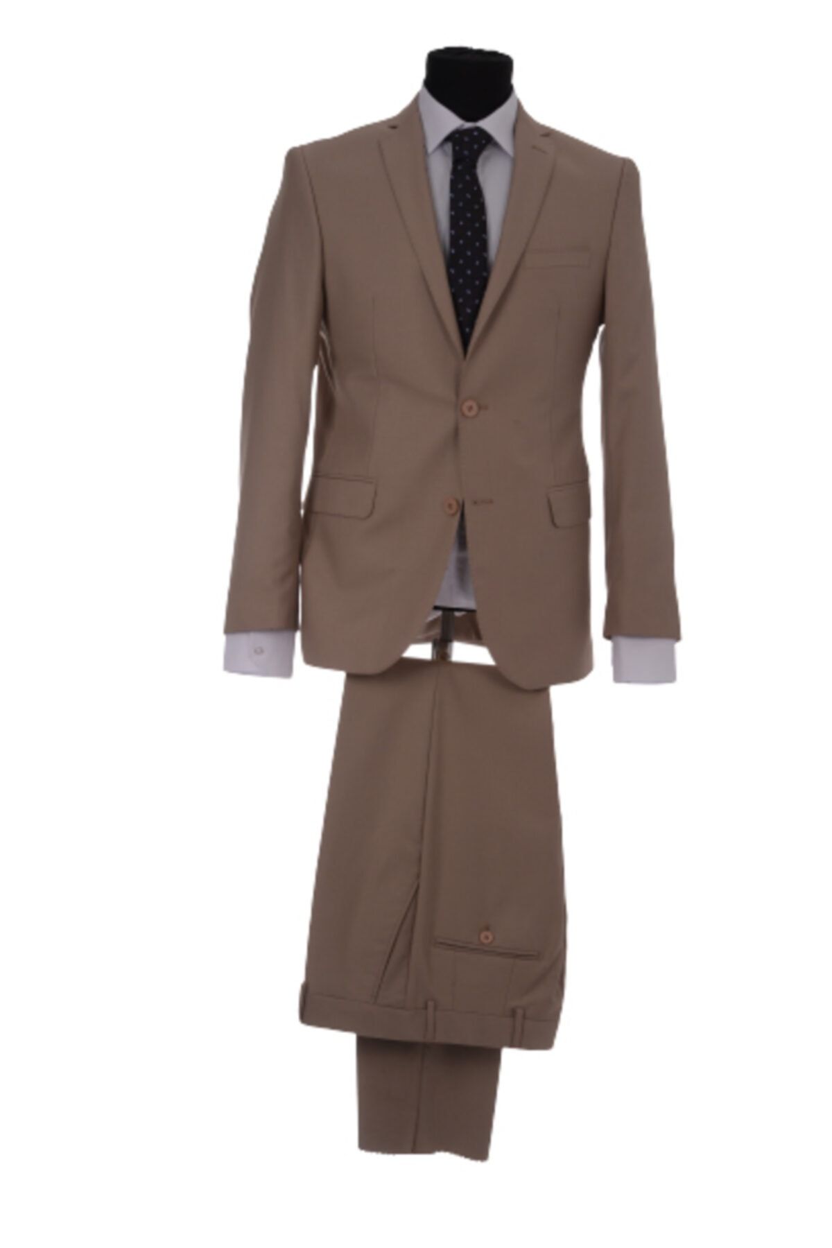 Cashmere 10200200831 Erkek Bej 20kers Basıc Gallus Kalıp Takım Elbise