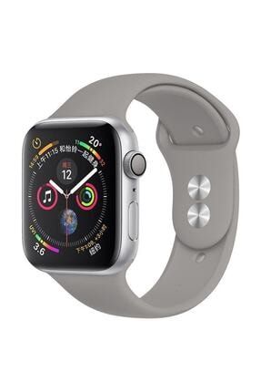 Apple Watch Silikon Kordon Kayış Seri 7 - 6 - Se - 5 - 4 - 3 - 2 - 1 - 42mm 44mm - Gri RBTKN.551
