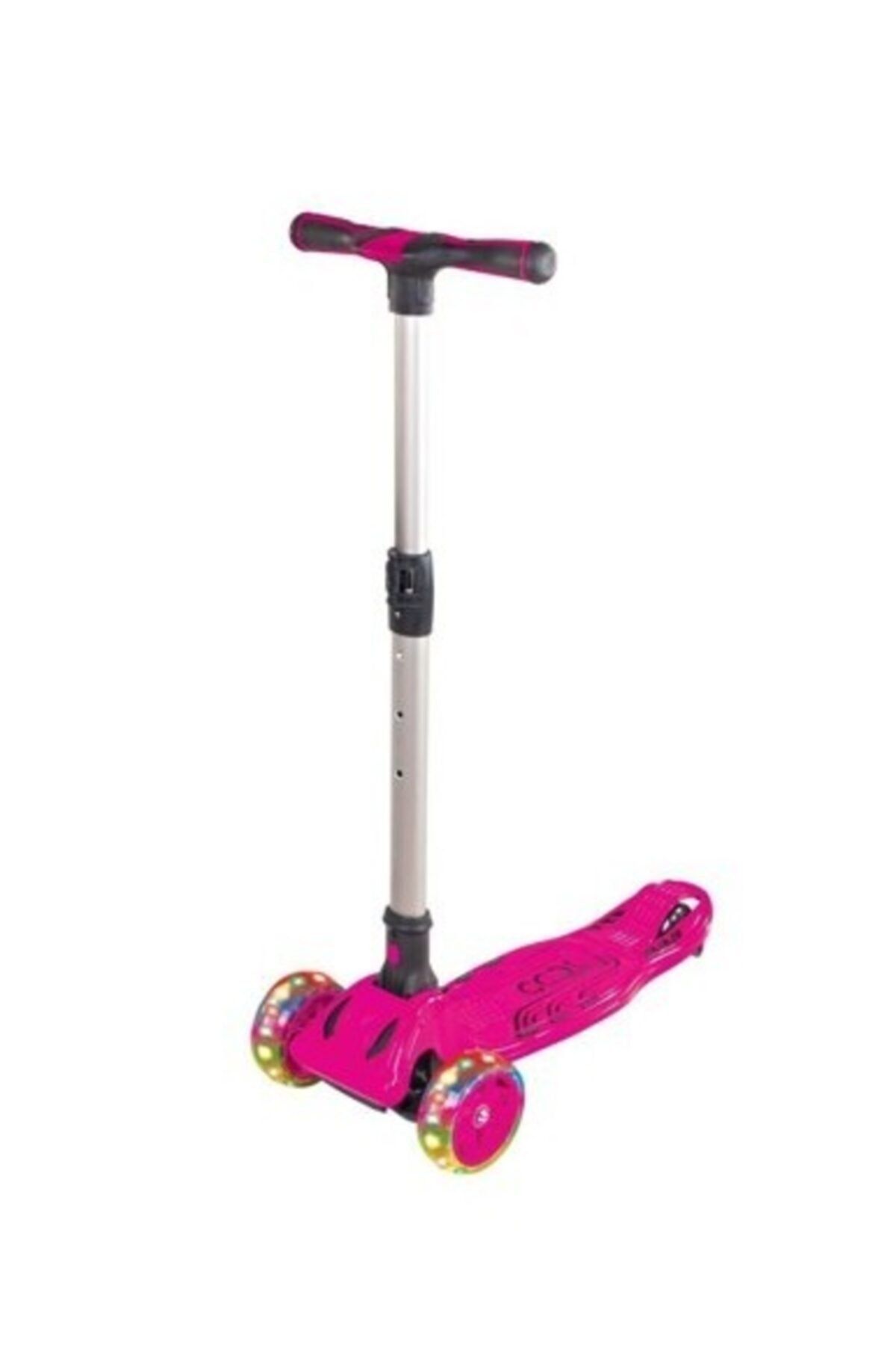 اسکوتر کودکان صورتی مردانه و زنانه چرخ های خنک کننده Maxi Cool LED PINK LIGH 3 ارتفاع دار 50 کیلوگرم Furkan Toys