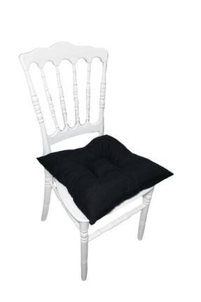 Siyah Kare Bağcıklı Sandalye Minderi 120012