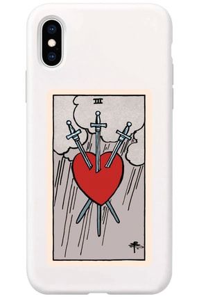 Iphone X Beyaz Lasman The Heart Baskılı Telefon Kılıfı IPXLN-137