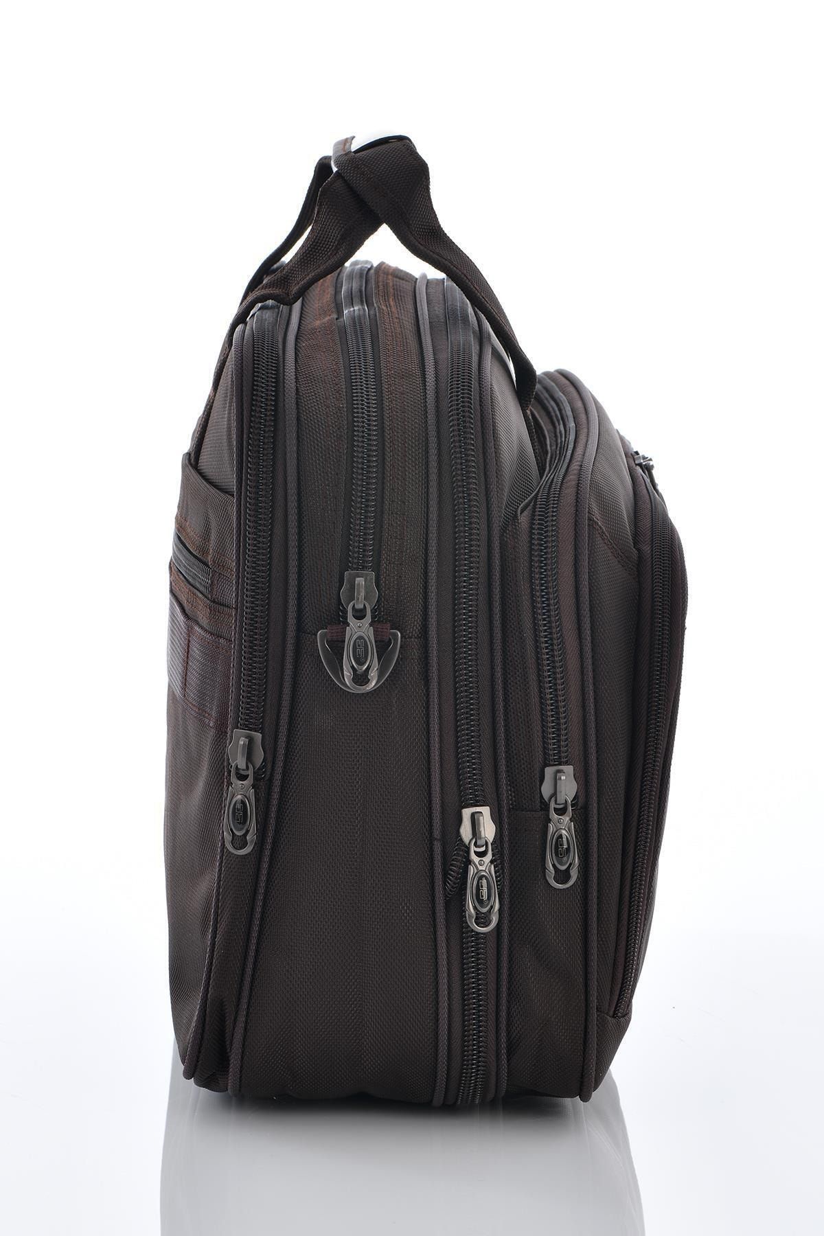 ÇÇS-Brown Section Gusseted Notebook Interior Document Briefcase 3