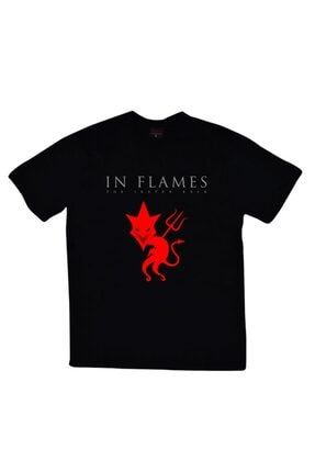 In Flames Baskılı T-shirt KOR-TREND635