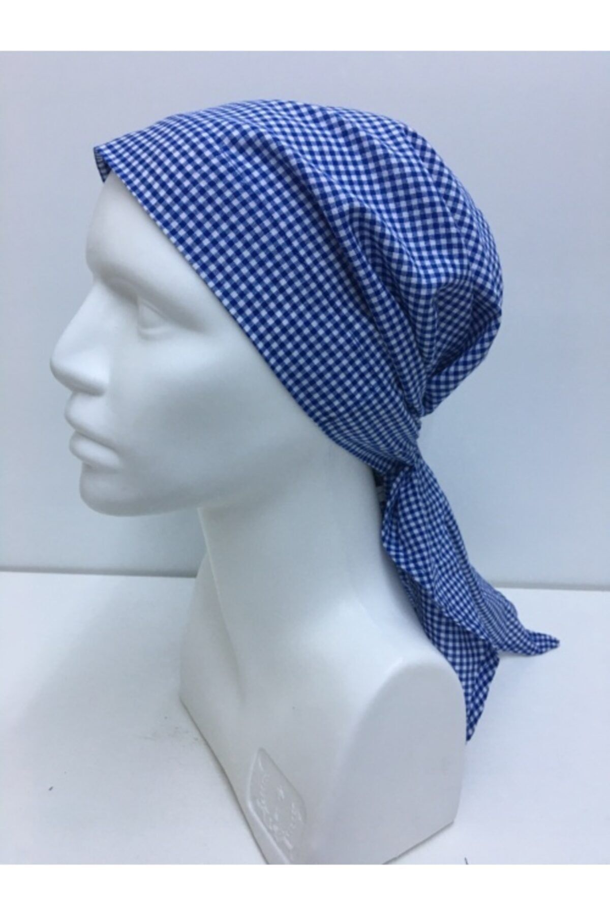 ADALILAR İŞ ELBİSELERİ Spital Work Bonnet Cook Cap Hat (albastru) Bandană În Carouri - Standard