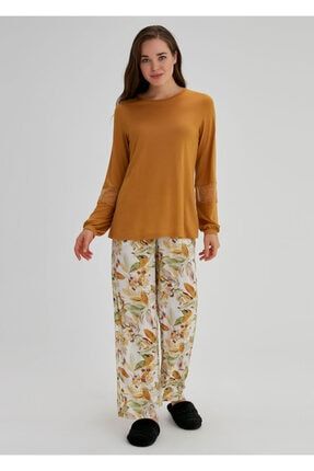 Hardal Kadın Altı Vual Pijama Takımı B0220Y0010