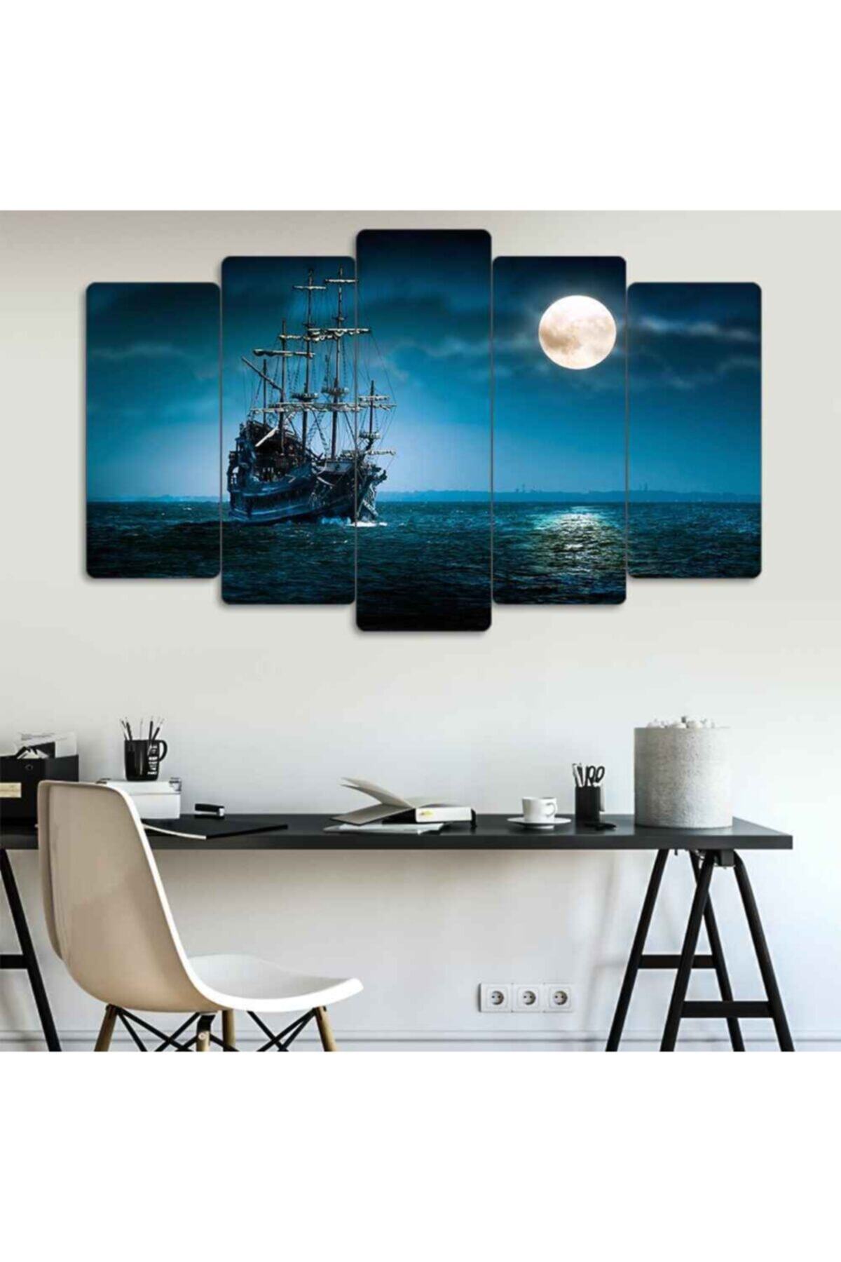 Full Moon 5 Piece Painting