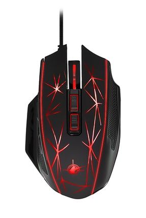 Siyah Strike 0267 Işıklı Ağırlık Ayarlı Kablolu Gaming Mouse MF10529