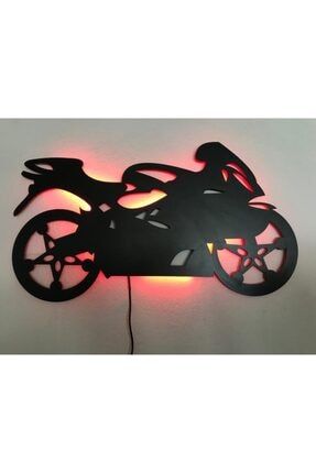 Motosiklet Ledli Işıklı Dekoratif Duvar Süsü MOTOSİKLET DUVAR SÜSÜ