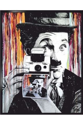 Popart Fotoğraf Çeken Charlie Chaplin 70 Cm X 100 Dev Kuşe Poster (silindir Kolili Kargo Ile) 6348618184468