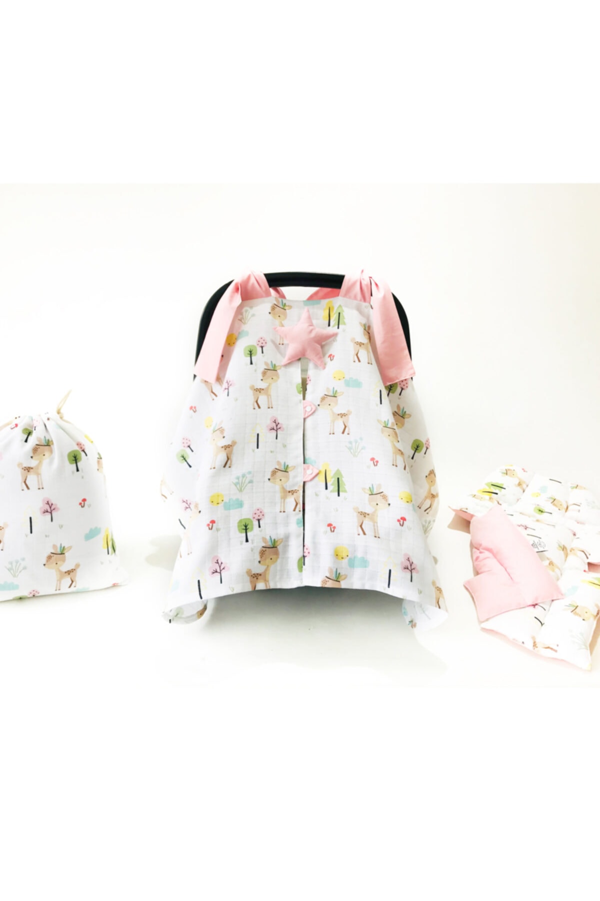 Atölye Eda Exclusive Müslin puset Örtüsü Minderi Kese 3 Parça fotoğrafı 2 (önizleme)