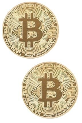 2 Adet Bitcoin Madeni Hatıra Parası Madeni Bitcoin Hediye Sikke Para SET-1112135-3994