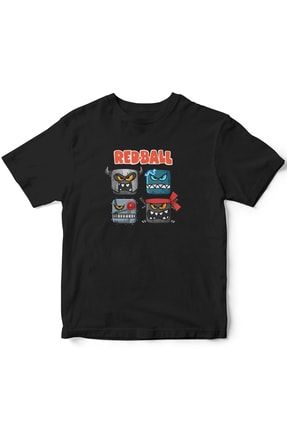 Siyah Unisex Redball Baskılı Çocuk T-shirt TB0CBT001