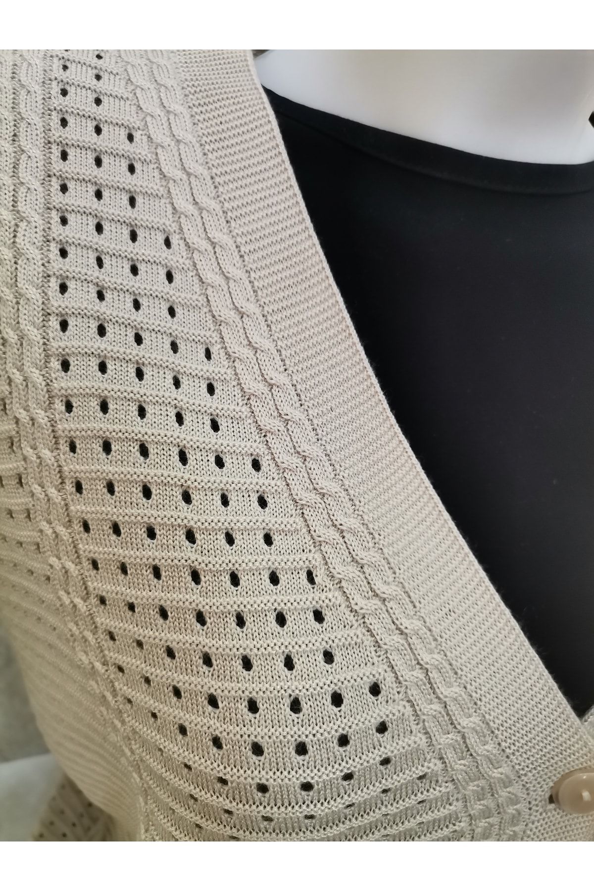 Fresh&Moda-Vestă crem mercerizată pentru femei 4