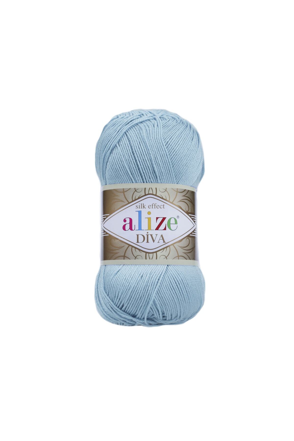 5 Pieces Diva Mercerized Thin Rope Summer Bikini Bustier Blouse Knitting Rope 346 Sky Blue
