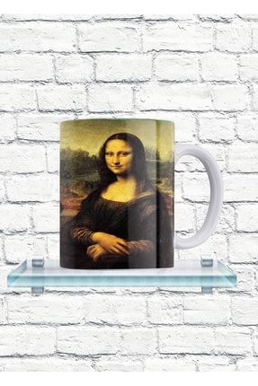 Temizlik Hastası Mona Lisa Baskılı %100 Porselen Kupa rem-onz49