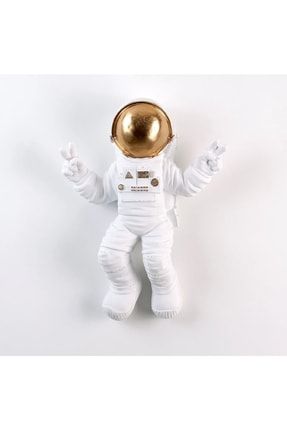 Astronot Beyaz Altın Duvar Heykeli LH054