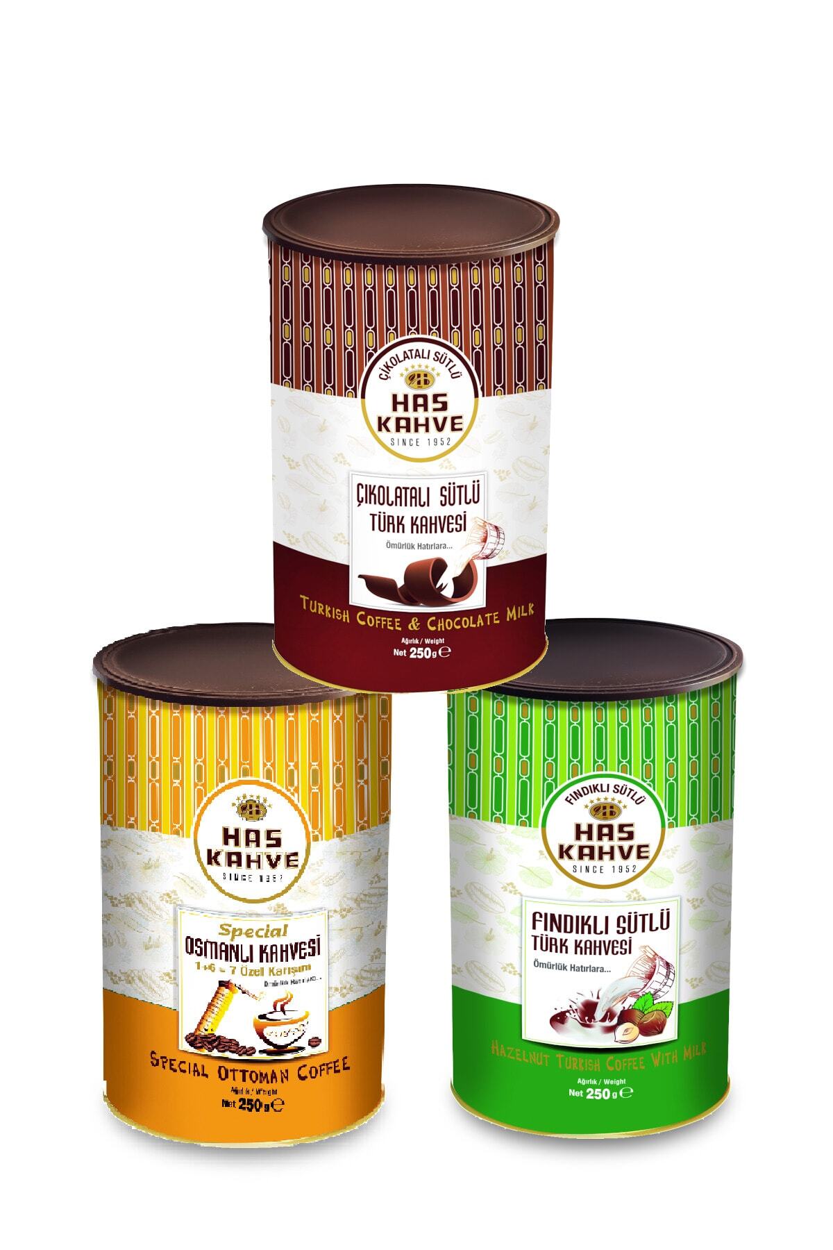 Has Muhteşem 3'lü Teneke 3*250 Gr (çikolatalı-fındıklı-osmanlı Türk Kahvesi)