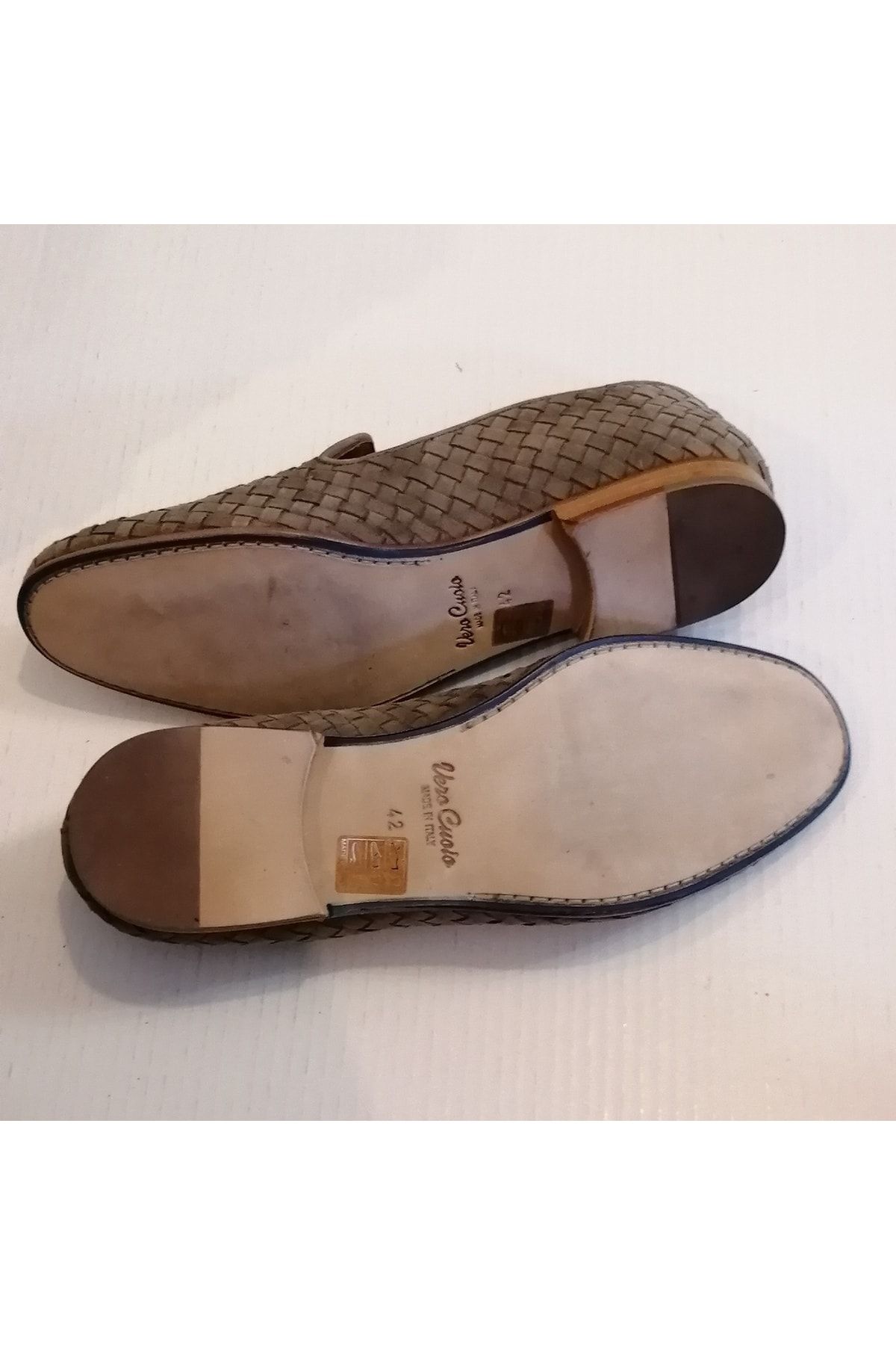 Adolfo Carli Unisex Genuine Suede Sand Color Knitted Genuine Leather Thin Sole Loafers Trendyol