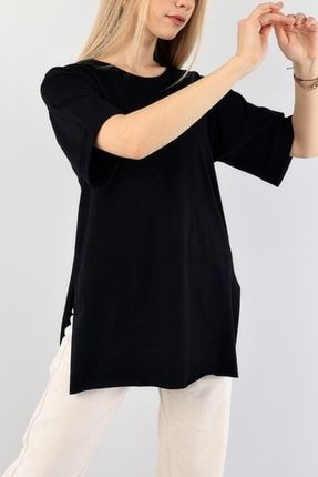 Siyah Oversize T-shirt - 10001 DBLKTSRT-01