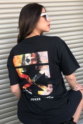 Kadın Siyah Unisex Joker Oversize T-shirt zcktshr-000030