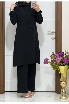 Ayrobin Kravatlı Tunik Takım Siyah AYROBİN KRAVAT LI TUNİK TAKIM SİYAH