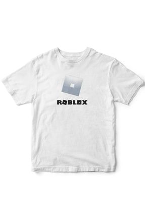 Beyaz Unisex Roblox Yazı Baskılı Çocuk T-shirt TB0CBT005