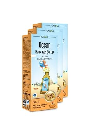 Omega 3 Portakal Aromalı Balık Yağı Şurubu 150 Ml 3'lü Paket 8697595870761-3-3