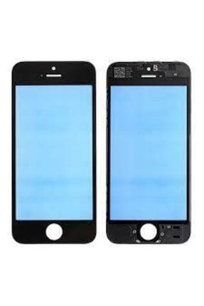 Iphone 5s Uyumlu Okalı Çıtalı Dokunmatik Ön Cam Siyah 02326-R3