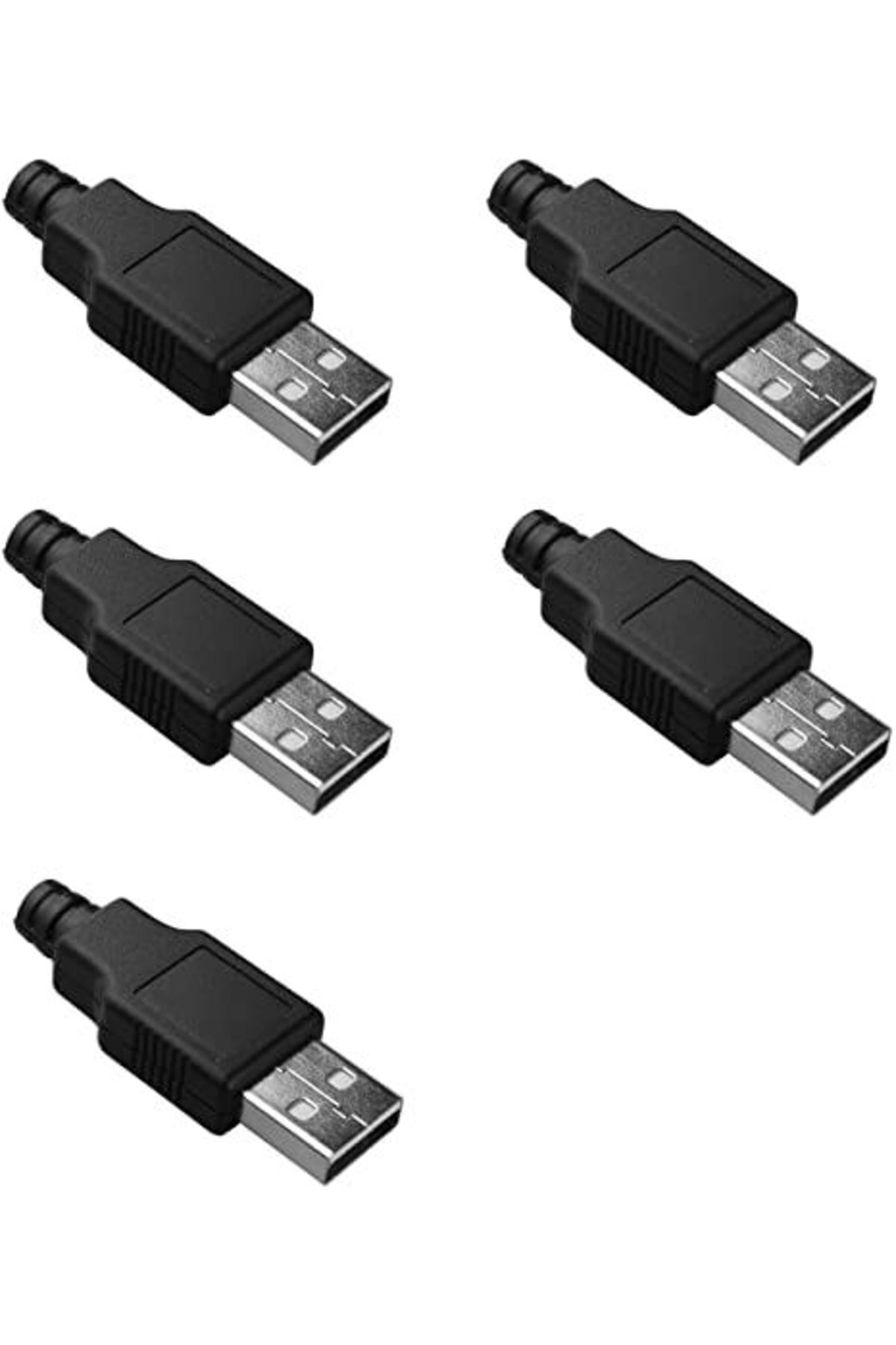 Genel Markalar 5 Adet Erkek Usb Konnektör 4 Pinli Şarj Kablo Soketi