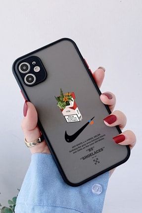 Iphone 12 Kamera Lens Korumalı Nike Smoke Tasarımlı Montreal Siyah Kılıf IP12-HNS86
